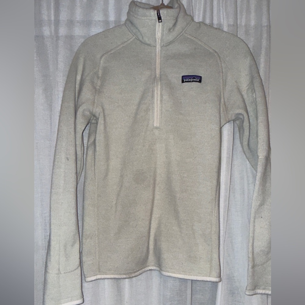 Patagonia Zip-Up Sweater in Light Beige